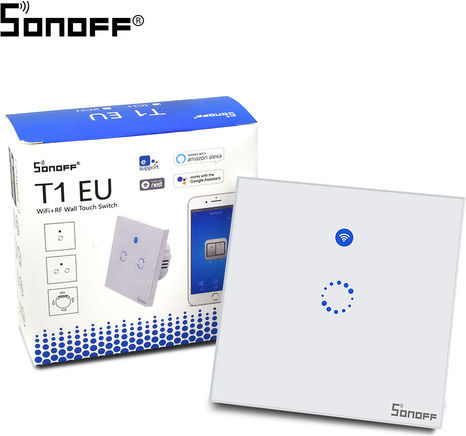 Sonoff T1 Recessed Touch Wall Switch Wi-Fi Lighting One-Way with Frame White