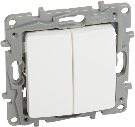 Legrand Niloe Recessed Wall Switch Lighting Two-Way without Frame White