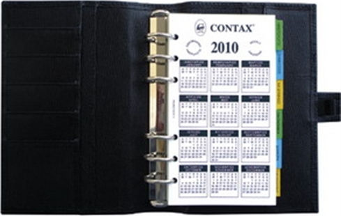 Contax Дневник Daily Организатор Personal Lezar Черен Кожен Черен
