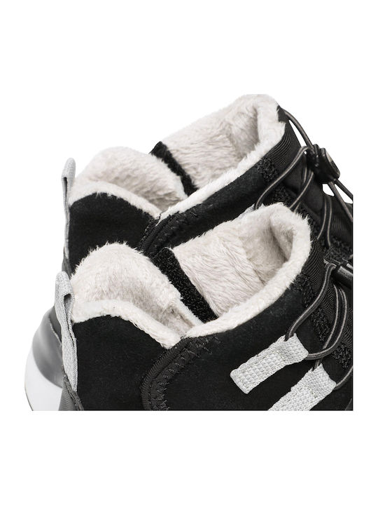 Yumala Stiefeletten Damen mit Pelz Schwarz