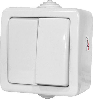 Adeleq External Electrical Lighting Wall Switch no Frame Basic Waterproof White 13-24501221