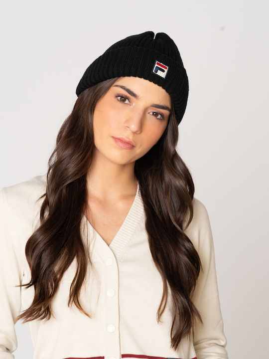 Emrick Beanie Beanie Unisex Σκούφος με Rib Πλέξη σε Μαύρο χρώμα