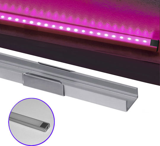Adeleq External Aluminum Profile for LED Strip 100x1.5x0.6cm