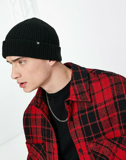 Arcade Beanie Masculin Căciulă cu Tricotaj Rib în culoarea Negru
