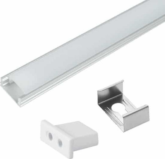 Elmark External Aluminum Profile for LED Strip with Opal Cover 100x1.5x0.6cm