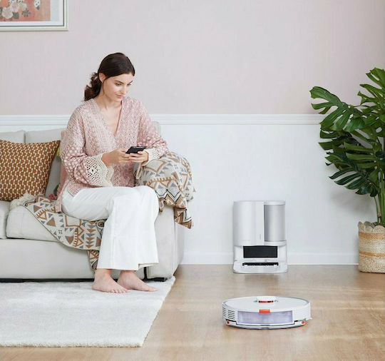 Roborock S7 + Smart Robot Vacuum / Mopping Cleaner Roboterstaubsauger zum Saugen & Wischen mit Kartierung und Wi-Fi Weiß