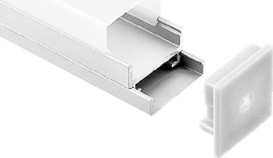 Atman Extern Aluminiumprofil für LED-Streifen mit Opal Abdeckung 200x1.9x2cm