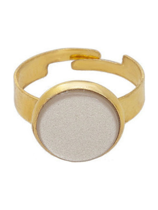 Χρυσό αυξομειούμενο δαχτυλίδι με ivoir polaris (επάργυρα, ατσάλι)