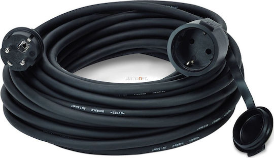 REV Waterproof Extension Cable Cord 50m Black IP44