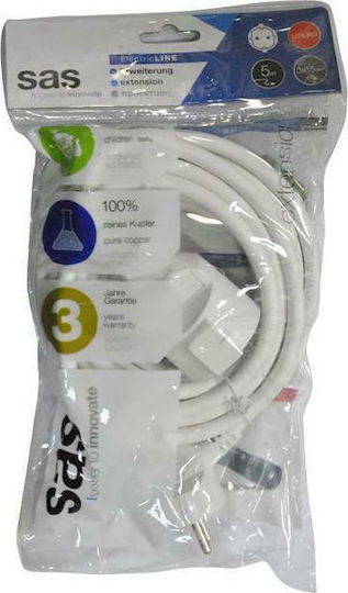 SAS Extension Cable Cord 3 x 1.5mm²/3m White