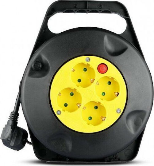 V-TAC Closed Type Extension Reel Cord 3 x 1.5mm²/10m Black