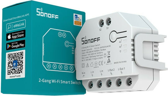 Sonoff Dual R3 Intelligenter Schalter 2 Kanäle Wi-Fi 15A