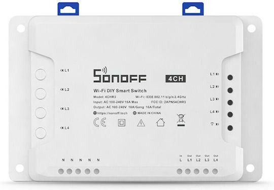 Sonoff 4-Kanal Intelligenter Schalter Wi-Fi 16A