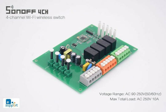 Sonoff 4CH R2 Smart Switch Dimmer 4 Καναλιών Wi-Fi 10A