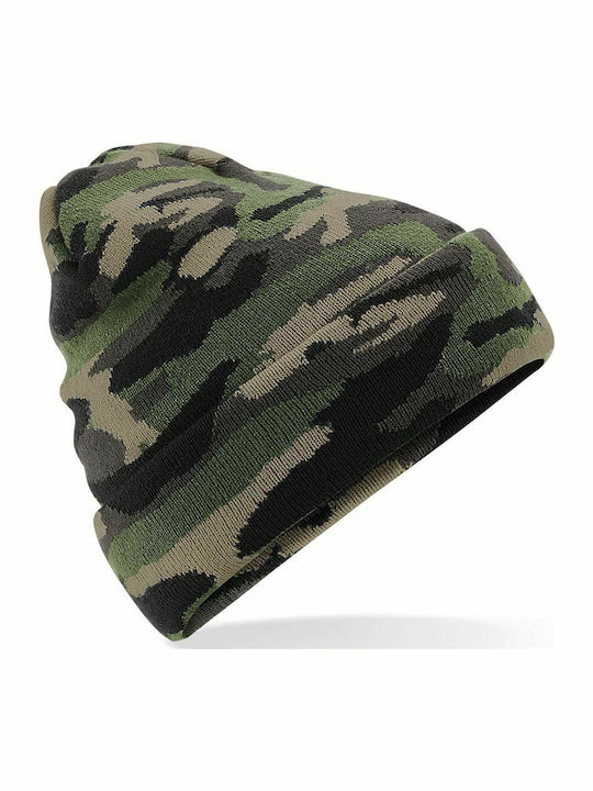 B419 Knitted Beanie Cap Khaki