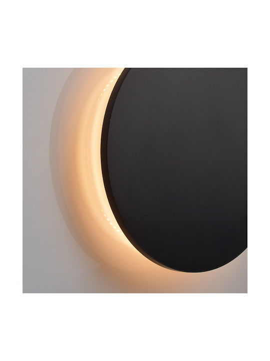 Aca Eclipse Modern Lamp Wall with Integrated LED and Warm White Light Black 14x14x3.6cm