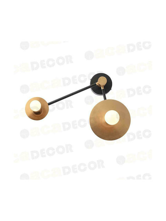 Aca Clock Modern Lamp Wall with Socket E27 Gold 74x23x18cm