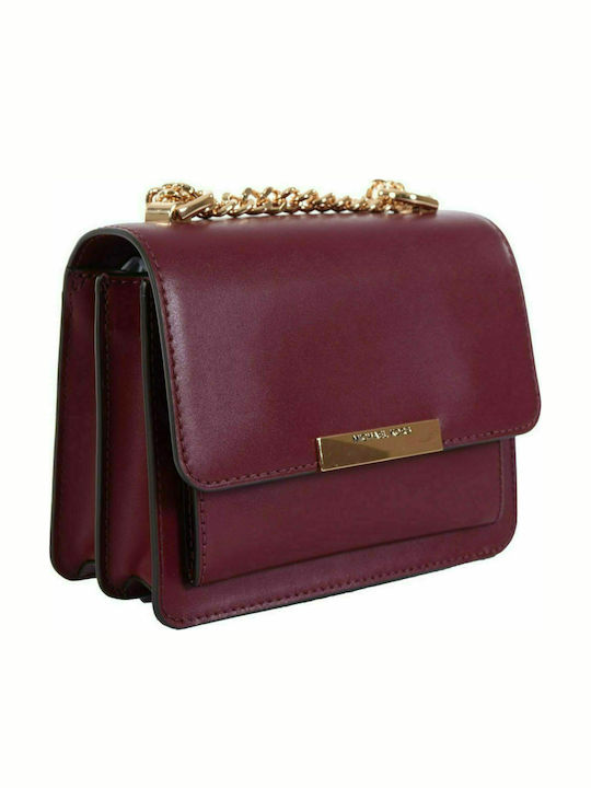 Michael Kors Jade Xs Gusset Leather Women's Bag Shoulder Burgundy