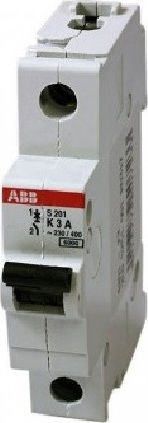 Abb S201-K6 1-Pole Automatic Circuit Breaker 6A 6kA Καμπύλη K 24819