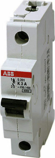 Abb S201-K4 1-Pole Automatic Circuit Breaker 4A 6kA Καμπύλη K 24818