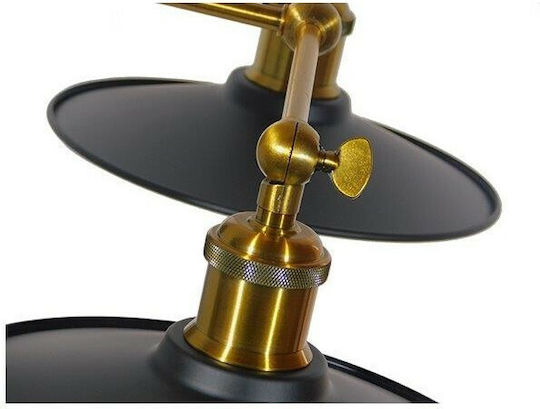 GloboStar Industrial Industrial Wall Lamp with E27 Lamp Bulb Base Black 21x18cm