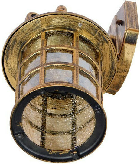 GloboStar Pharos Industrial Wall Lamp with E27 Bulb Base Bronze 17x29x29cm