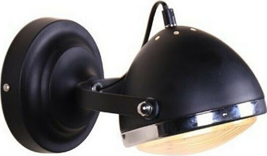 Aca Harley Vintage Lamp Wall with Socket E14 Black 15.2x15.2x24.7cm