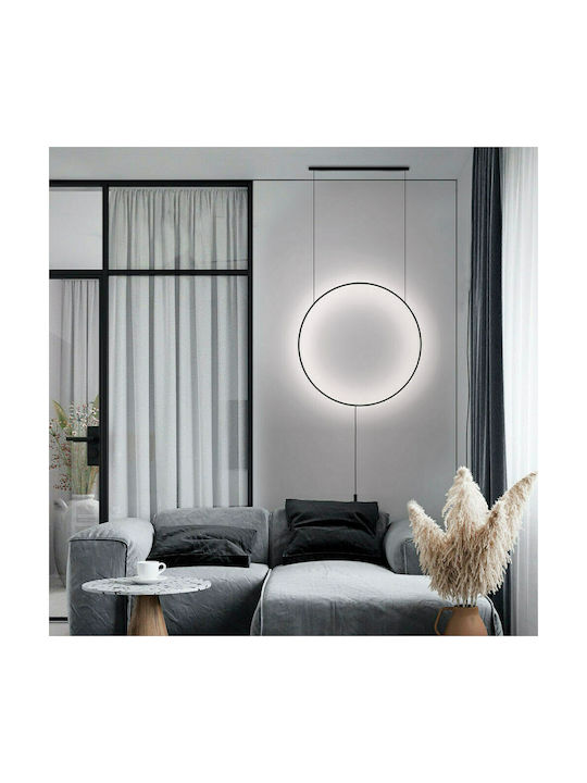 Viokef Shadow Modern Leuchte Wand Steckdose mit Integrierter LED und Warmweißes Licht Schwarz 62x13x13cm
