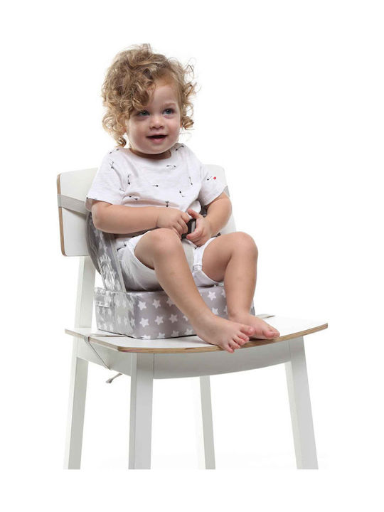 Baby to Love Fabric Booster Seat for Chair Easy Up Booster Stars Grey/White