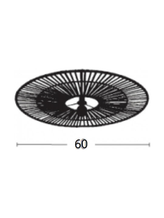 Zambelis Lights Modern Lumină de Perete cu Soclu E27 Negru 60cm