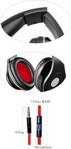 Rebeltec Audiofeel 2 Ενσύρματα Over Ear Ακουστικά Κόκκινα