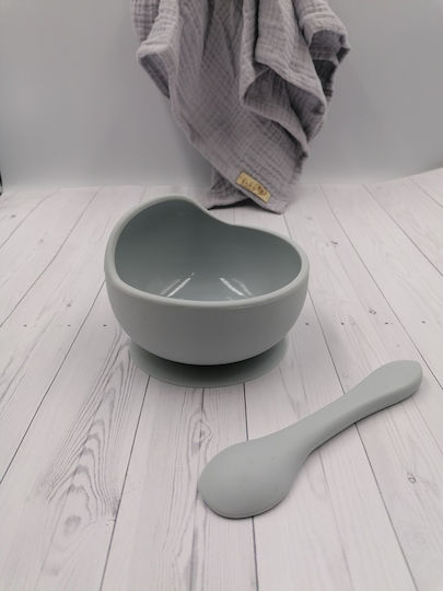 Baby in World Παιδικό Μπωλ Φαγητού από Σιλικόνη Grey 2τμχ