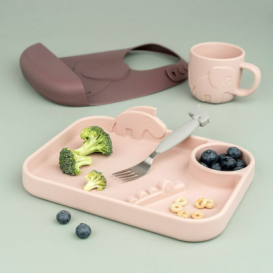 Done by Deer Baby Food Plate Friends made of Silicone Pink
