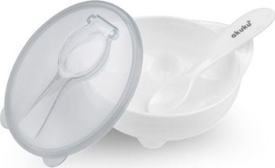 Akuku Baby Food Container Set made of Plastic White 2pcs