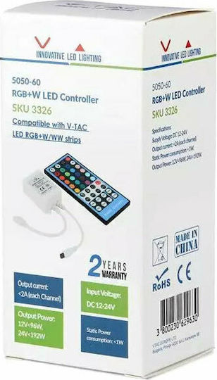 V-TAC Ασύρματο RGBW Controller με Τηλεχειριστήριο 3326