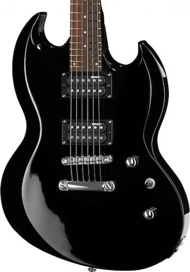 ESP LTD Viper-10 Комплект Електрическа Китара SG с HH Конфигурация на Пикапите Черно с Калъф