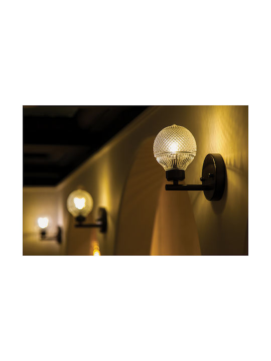 VK Lighting Φωτιστικό Τοίχου Μαύρο 12x16x9εκ.