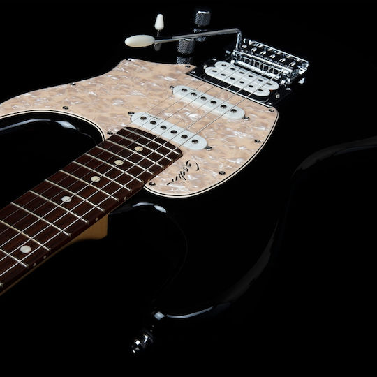 Godin Session LTD Electric Guitar Stratocaster with HSS Pickup Configuration Black High Gloss