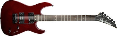 Jackson JS12 Dinky Metallic Elektrische Gitarre mit Form Stratocaster und HH Pickup-Anordnung Rot