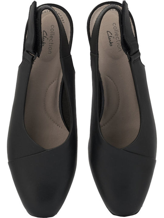 Juliet Pull Δερμάτινες Γυναικείες Μπαλαρίνες Slingback σε Μαύρο Χρώμα