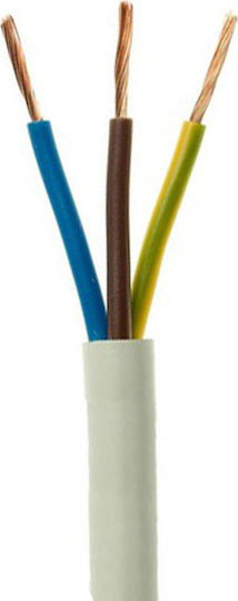 Eurolamp Καλώδιο Ρεύματος με Διατομή 3x1.5mm² σε Λευκό Χρώμα 1m Εύκαμπτο