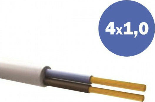 Eurolamp Power Cord Type NYL With Cable Properties 4x1mm² In White Colour 1m Flexible