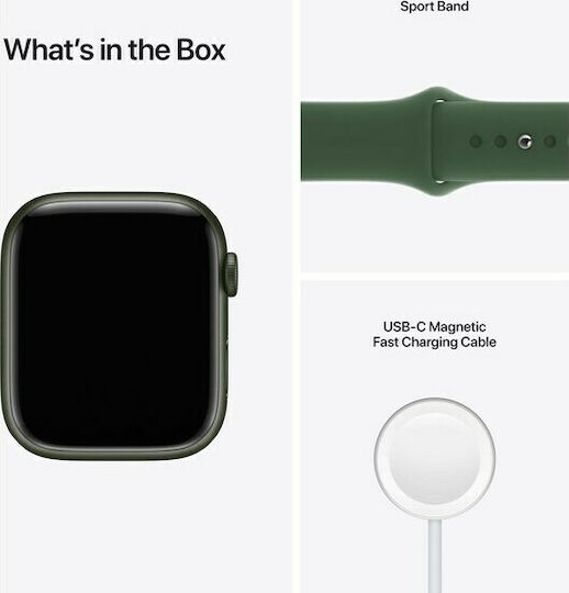 Apple Watch Series 7 Aluminium 45mm Waterproof with Heart Rate Monitor (Green)