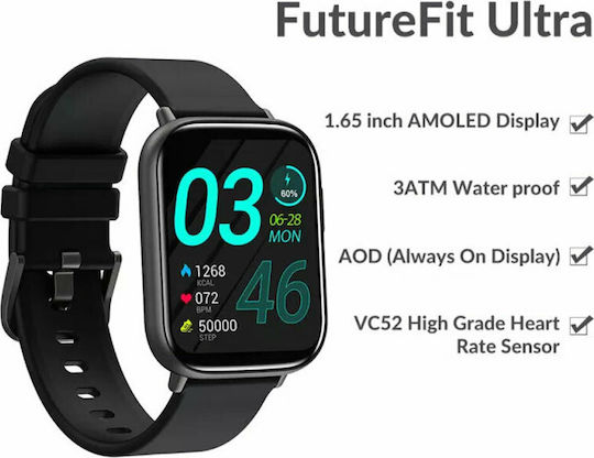 HiFuture Futurefit Ultra Smartwatch με Παλμογράφο (Μαύρο)