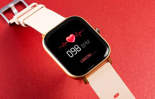 Colmi P8 43mm Smartwatch με Παλμογράφο (Χρυσό)