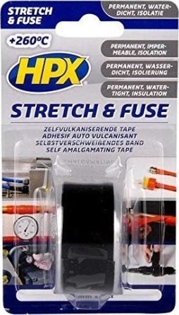 HPX Самовулканизираща Изолационна лента 25мм x 3м Stretch & Fuse Черна Черен