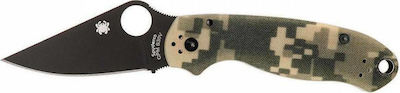 Spyderco Para 3 G-10 Knife with Blade made of Steel in Sheath