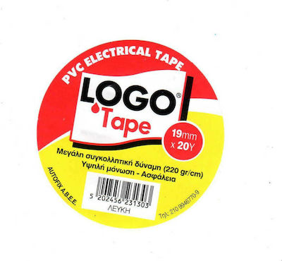 Logo Isolierband 19mm x 20m 65ΔΕ811 Weiß Weiß