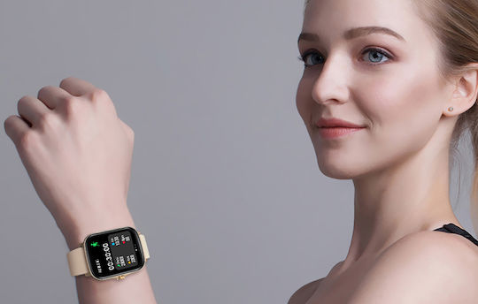 Colmi P8 Plus 43mm Smartwatch με Παλμογράφο (Χρυσό)
