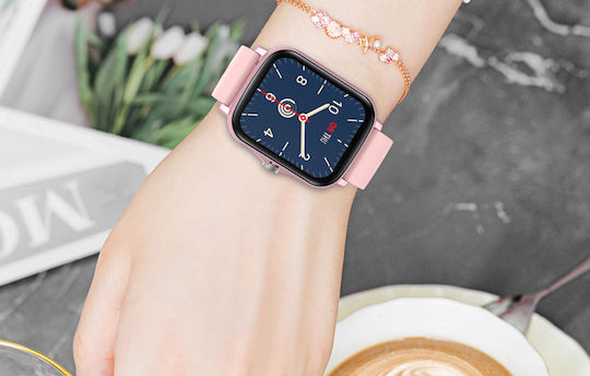 Colmi P8 Plus 43mm Smartwatch με Παλμογράφο (Ροζ)